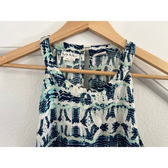 Nicole Miller 100% Linen Tank Dress Womens Medium Boho Coastal Beach Resort - Picture 13 of 15